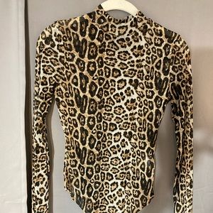 NWOT Sheer Leopard Thong Bodysuit Fashion Nova